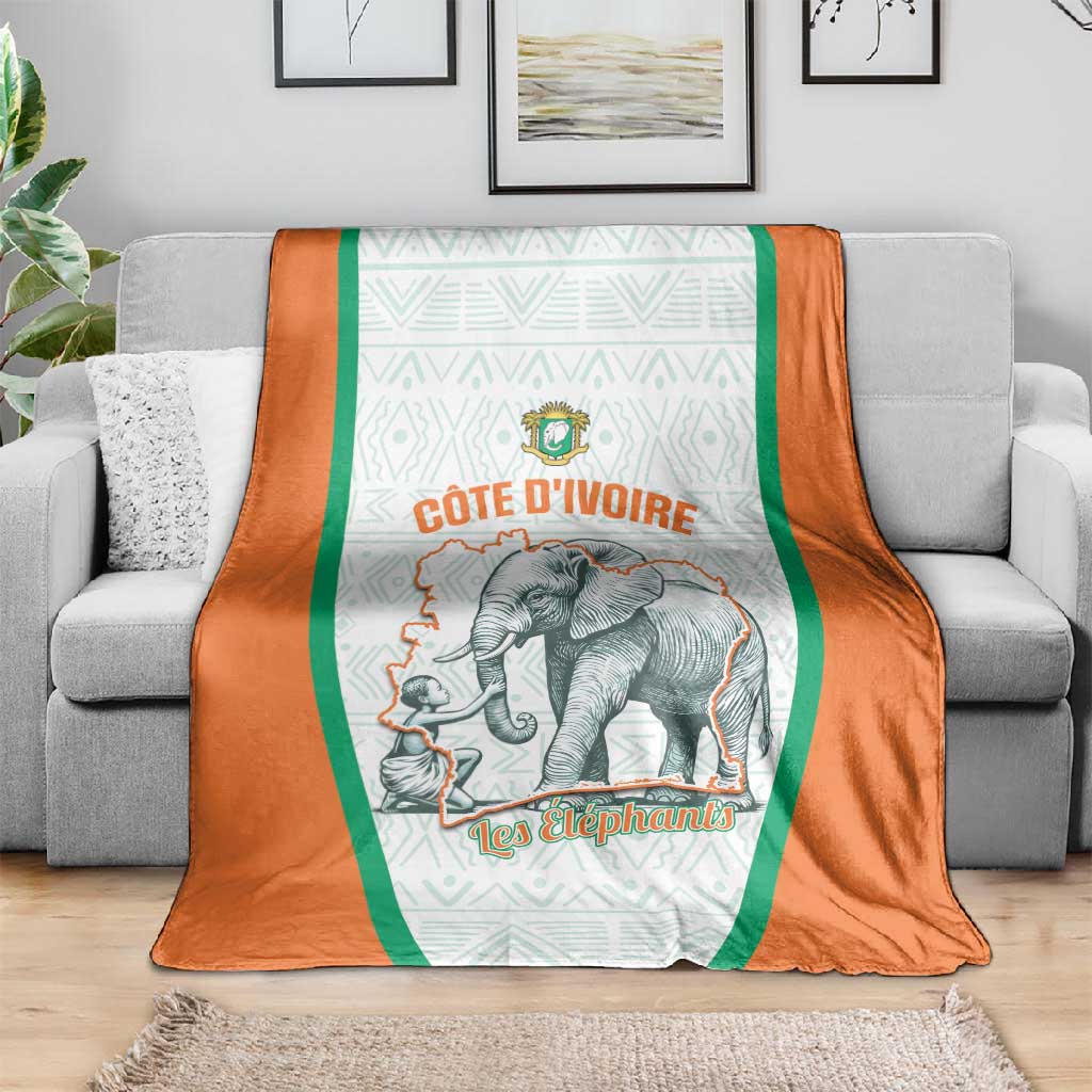 Ivory Coast Football Blanket 2026 Cote d'Ivoire Les Elephants White Version - African Pride