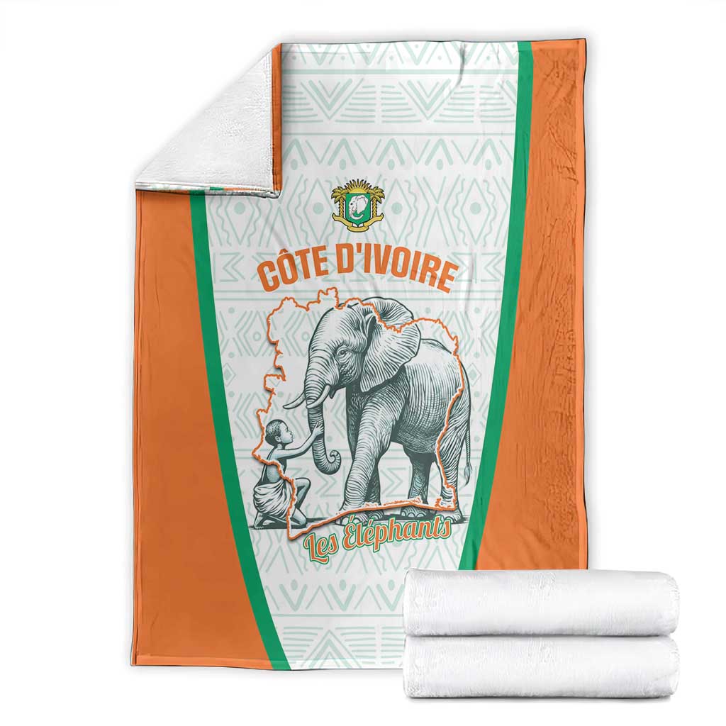 Ivory Coast Football Blanket 2026 Cote d'Ivoire Les Elephants White Version - African Pride