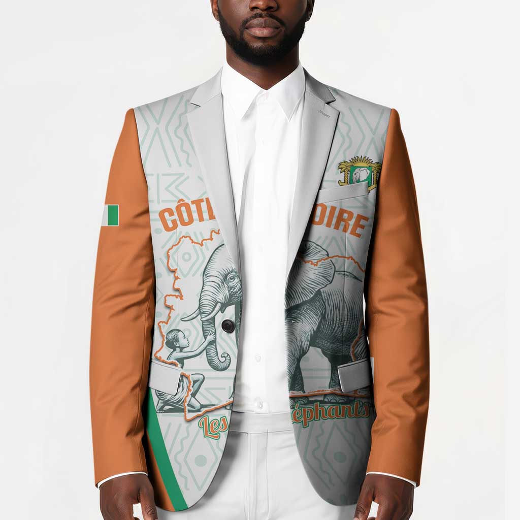 Custom Ivory Coast Football Blazer 2026 Cote d'Ivoire Les Elephants White Version - African Pride