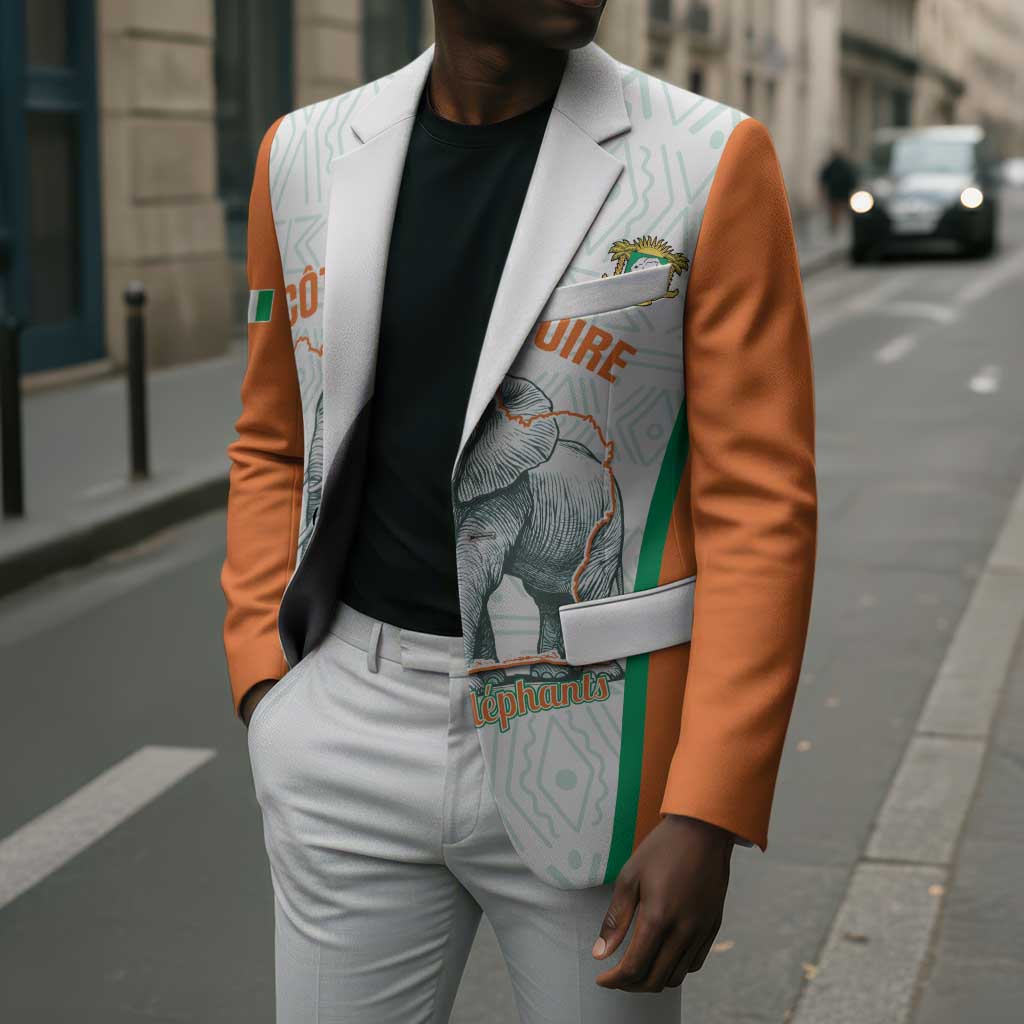 Custom Ivory Coast Football Blazer 2026 Cote d'Ivoire Les Elephants White Version - African Pride