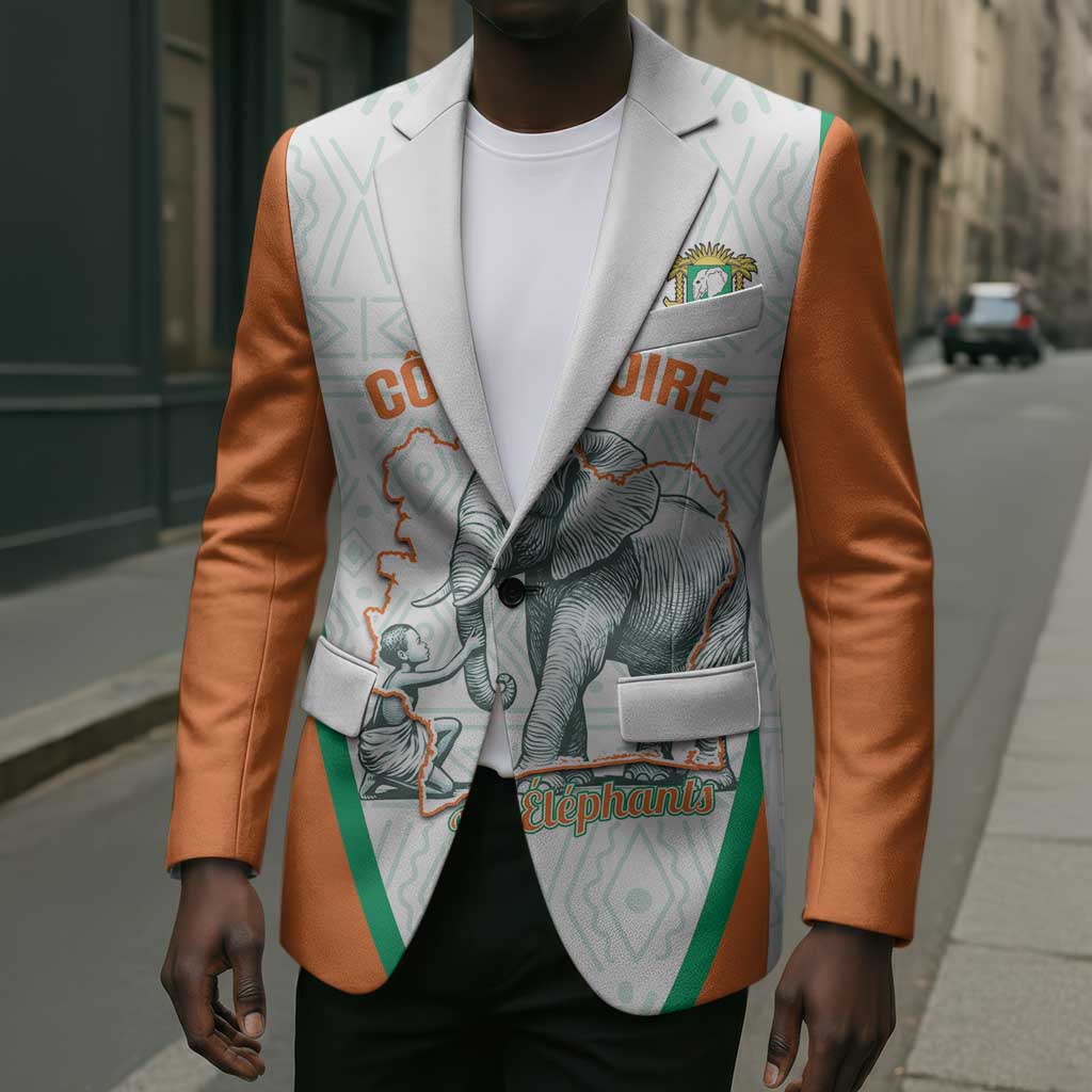 Custom Ivory Coast Football Blazer 2026 Cote d'Ivoire Les Elephants White Version - African Pride