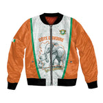 Custom Ivory Coast Football Bomber Jacket 2026 Cote d'Ivoire Les Elephants White Version - African Pride