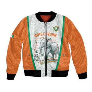 Custom Ivory Coast Football Bomber Jacket 2026 Cote d'Ivoire Les Elephants White Version - African Pride