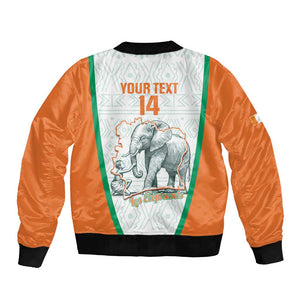 Custom Ivory Coast Football Bomber Jacket 2026 Cote d'Ivoire Les Elephants White Version - African Pride
