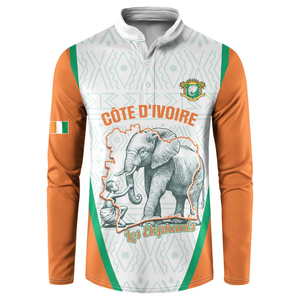 Custom Ivory Coast Football Button Sweatshirt 2026 Cote d'Ivoire Les Elephants White Version