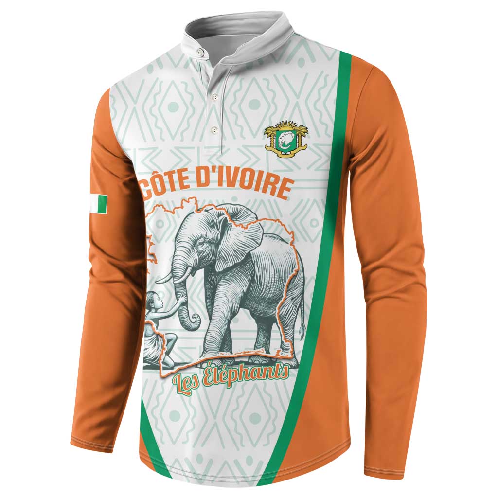 Custom Ivory Coast Football Button Sweatshirt 2026 Cote d'Ivoire Les Elephants White Version