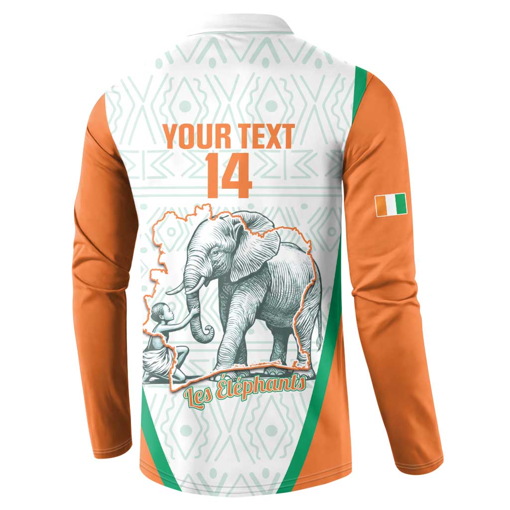 Custom Ivory Coast Football Button Sweatshirt 2026 Cote d'Ivoire Les Elephants White Version