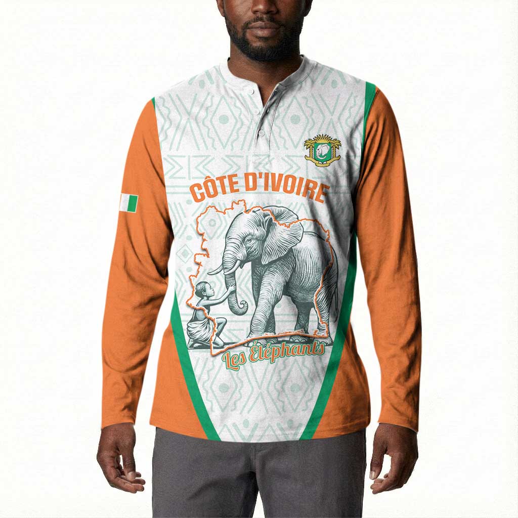 Custom Ivory Coast Football Button Sweatshirt 2026 Cote d'Ivoire Les Elephants White Version