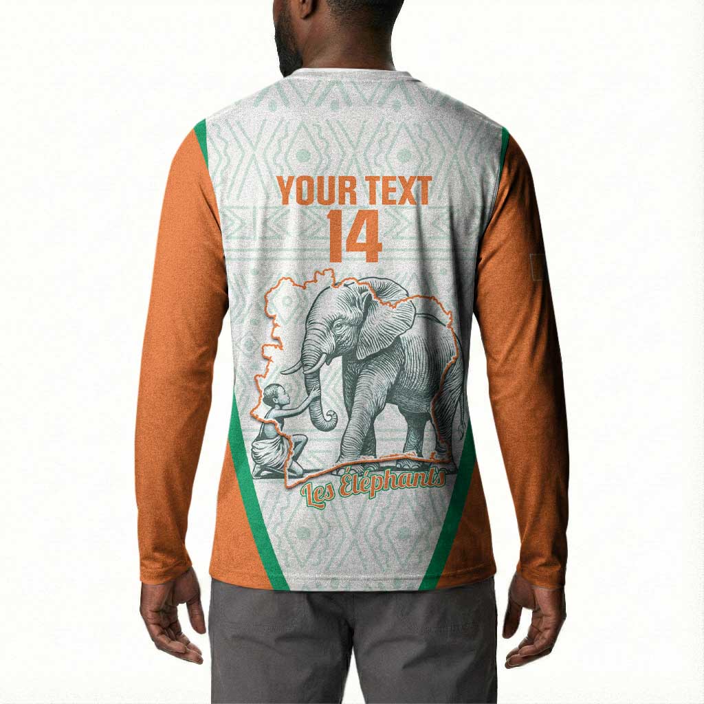 Custom Ivory Coast Football Button Sweatshirt 2026 Cote d'Ivoire Les Elephants White Version