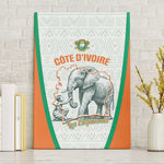 Ivory Coast Football Canvas Wall Art 2026 Cote d'Ivoire Les Elephants White Version - African Pride
