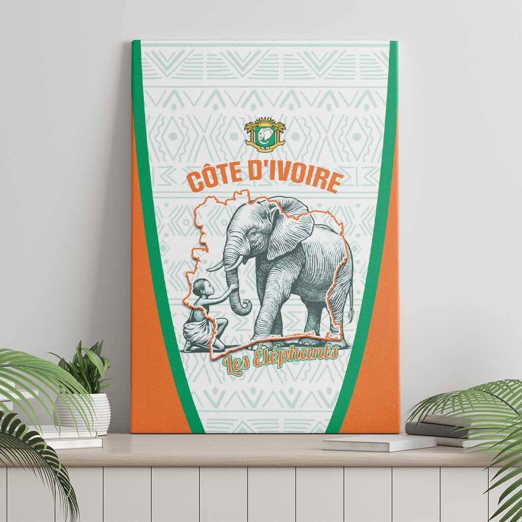 Ivory Coast Football Canvas Wall Art 2026 Cote d'Ivoire Les Elephants White Version - African Pride
