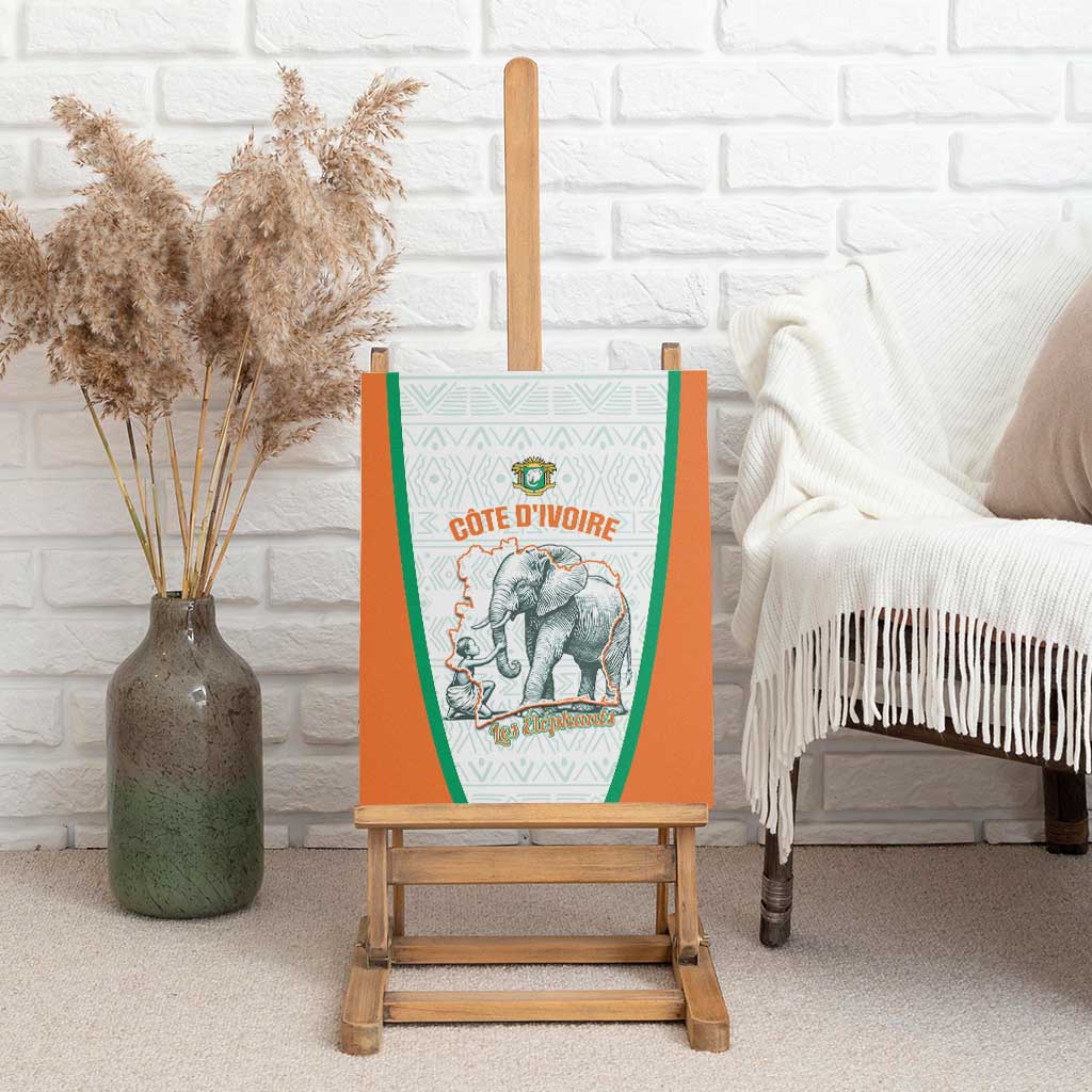 Ivory Coast Football Canvas Wall Art 2026 Cote d'Ivoire Les Elephants White Version - African Pride