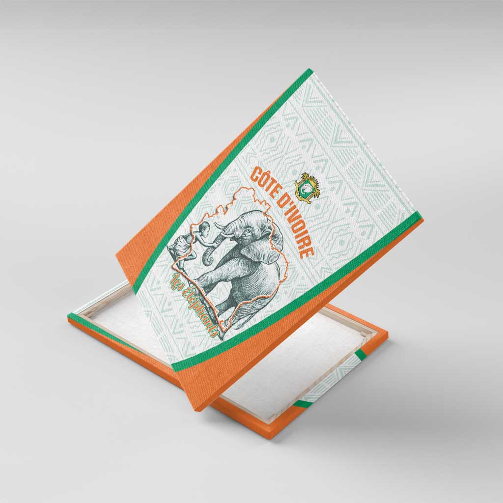 Ivory Coast Football Canvas Wall Art 2026 Cote d'Ivoire Les Elephants White Version - African Pride