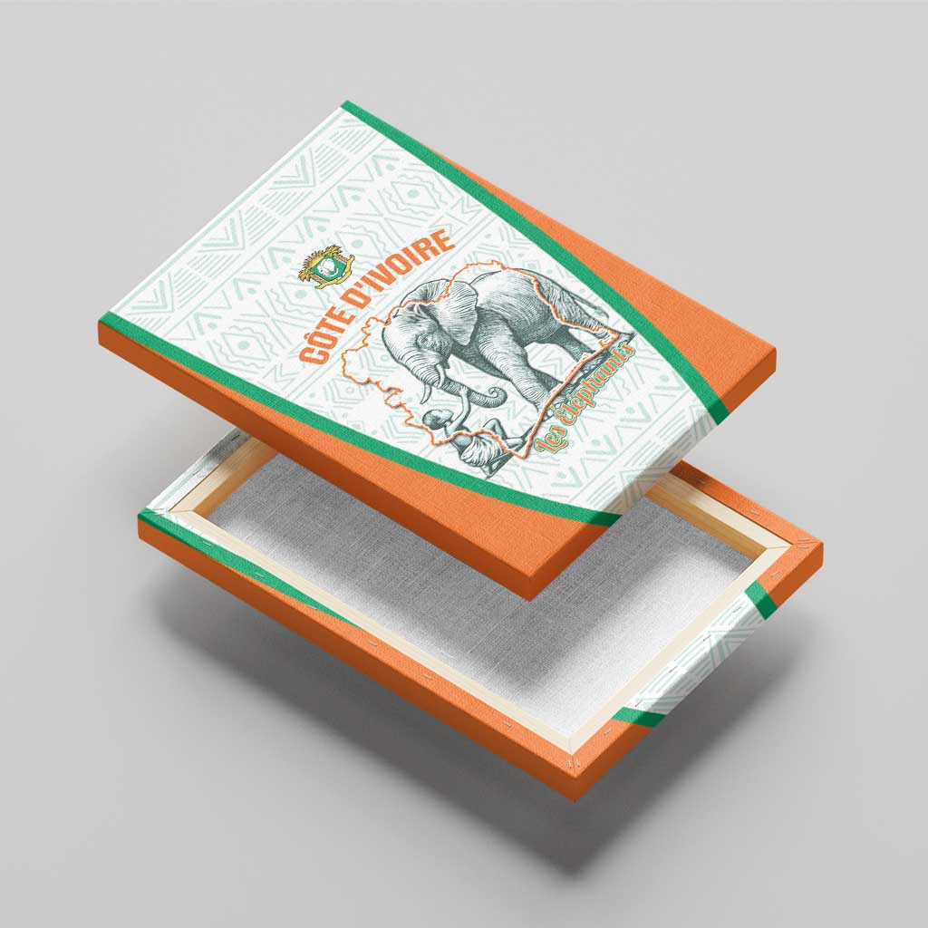 Ivory Coast Football Canvas Wall Art 2026 Cote d'Ivoire Les Elephants White Version - African Pride