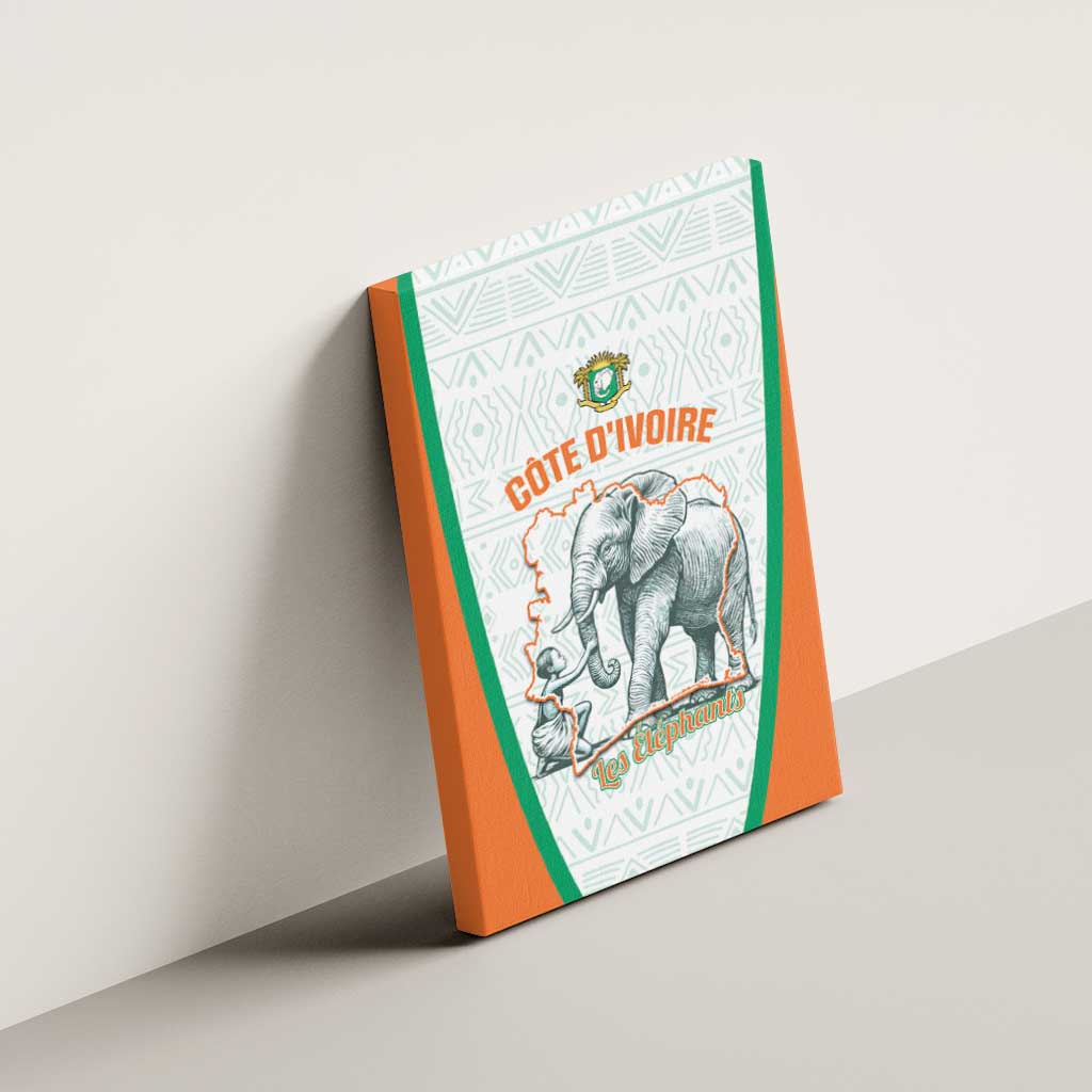 Ivory Coast Football Canvas Wall Art 2026 Cote d'Ivoire Les Elephants White Version - African Pride
