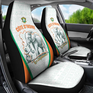 Ivory Coast Football Car Seat Cover 2026 Cote d'Ivoire Les Elephants White Version - African Pride