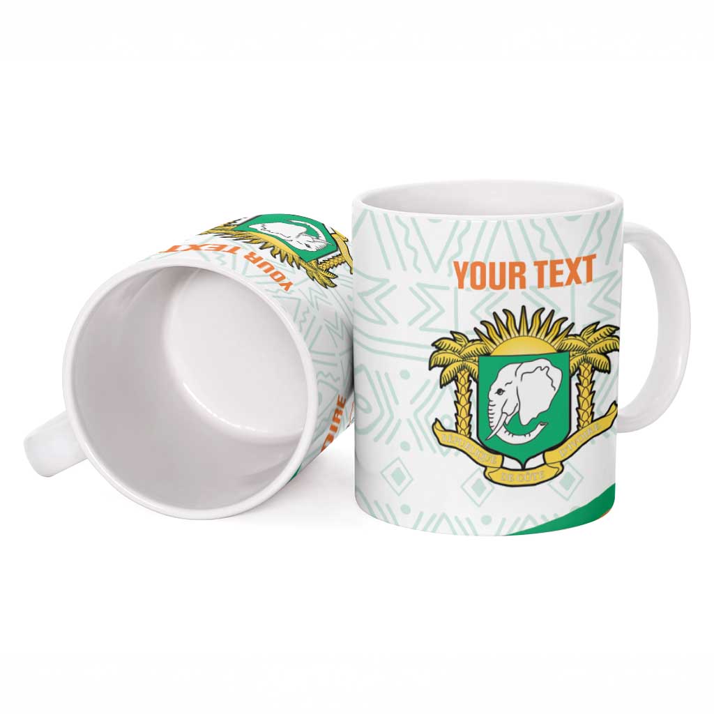 Custom Ivory Coast Football Ceramic Mug 2026 Cote d'Ivoire Les Elephants White Version - African Pride