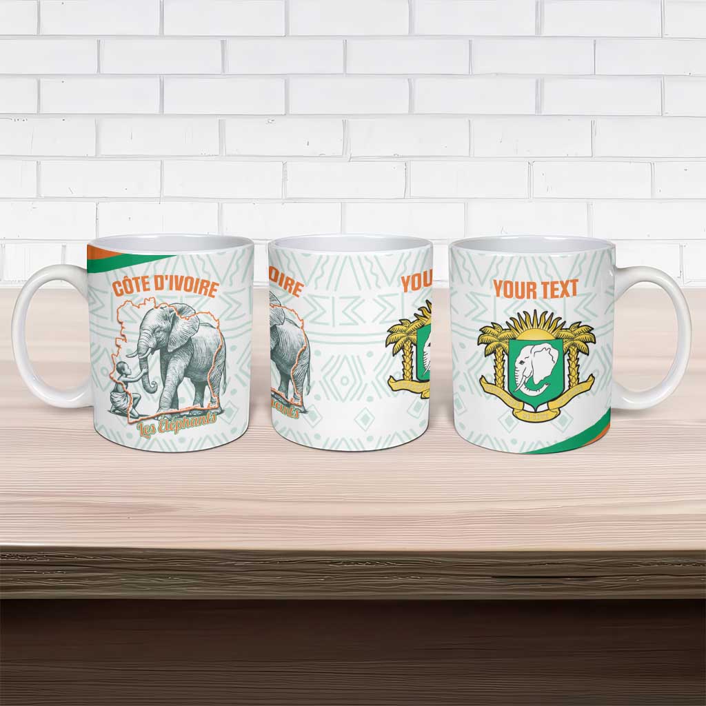 Custom Ivory Coast Football Ceramic Mug 2026 Cote d'Ivoire Les Elephants White Version - African Pride
