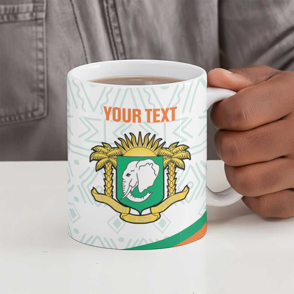 Custom Ivory Coast Football Ceramic Mug 2026 Cote d'Ivoire Les Elephants White Version - African Pride