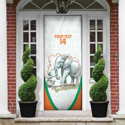Custom Ivory Coast Football Door Cover 2026 Cote d'Ivoire Les Elephants White Version - African Pride