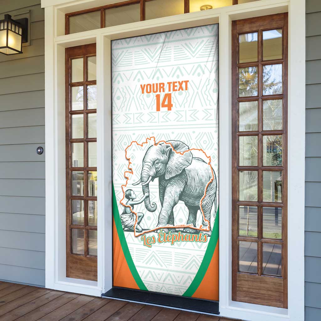 Custom Ivory Coast Football Door Cover 2026 Cote d'Ivoire Les Elephants White Version - African Pride