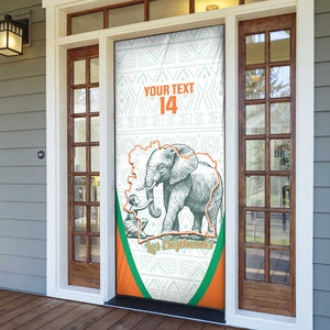 Custom Ivory Coast Football Door Cover 2026 Cote d'Ivoire Les Elephants White Version - African Pride