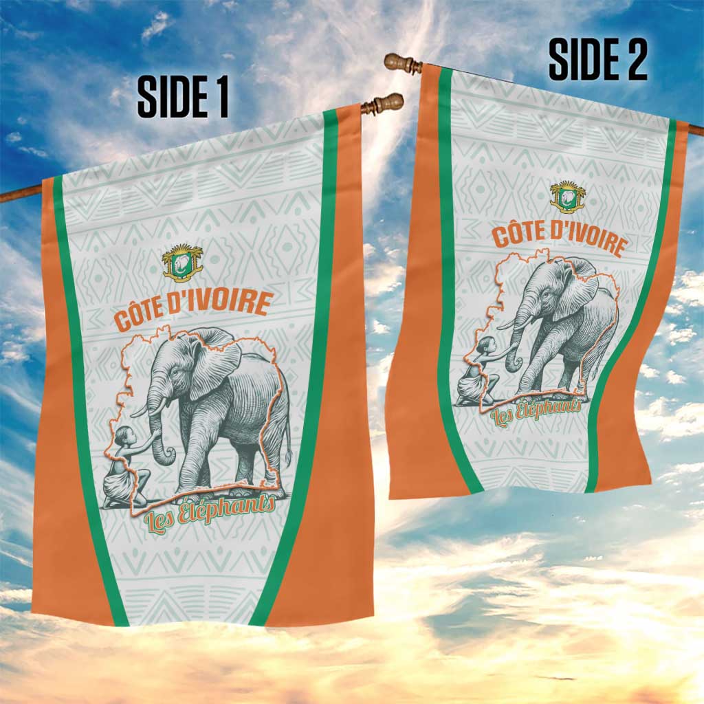 Ivory Coast Football Garden Flag 2026 Cote d'Ivoire Les Elephants White Version - African Pride