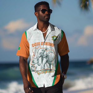 Custom Ivory Coast Football Hawaiian Shirt 2026 Cote d'Ivoire Les Elephants White Version LT14
