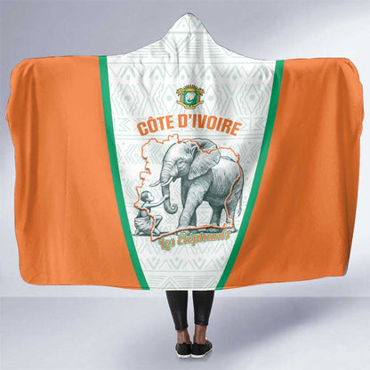 Ivory Coast Football Hooded Blanket 2026 Cote d'Ivoire Les Elephants White Version - African Pride