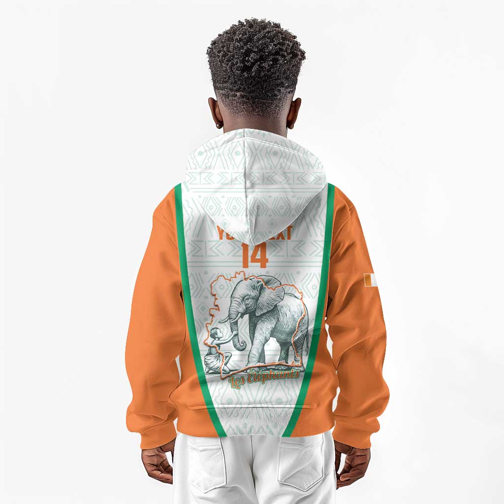 Custom Ivory Coast Football Kid Hoodie 2026 Cote d'Ivoire Les Elephants White Version - African Pride