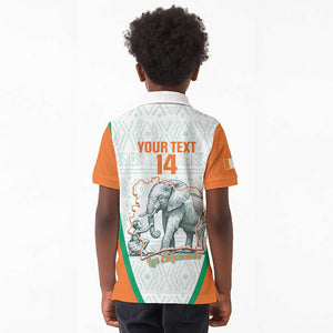 Custom Ivory Coast Football Kid Polo Shirt 2026 Cote d'Ivoire Les Elephants White Version LT14