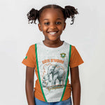 Custom Ivory Coast Football Kid T shirt 2026 Cote d'Ivoire Les Elephants White Version LT14