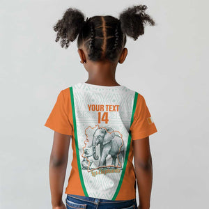 Custom Ivory Coast Football Kid T shirt 2026 Cote d'Ivoire Les Elephants White Version LT14