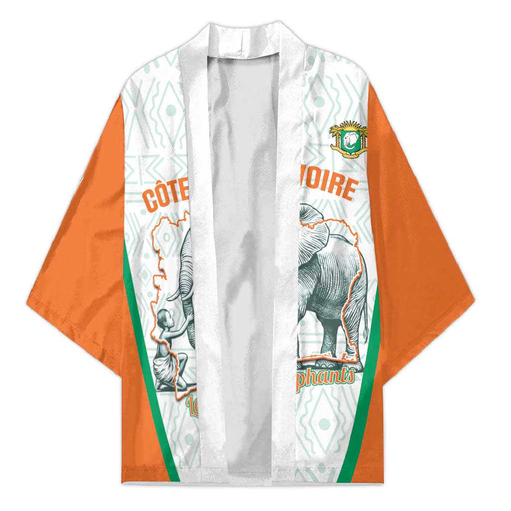 Custom Ivory Coast Football Kimono 2026 Cote d'Ivoire Les Elephants White Version - African Pride