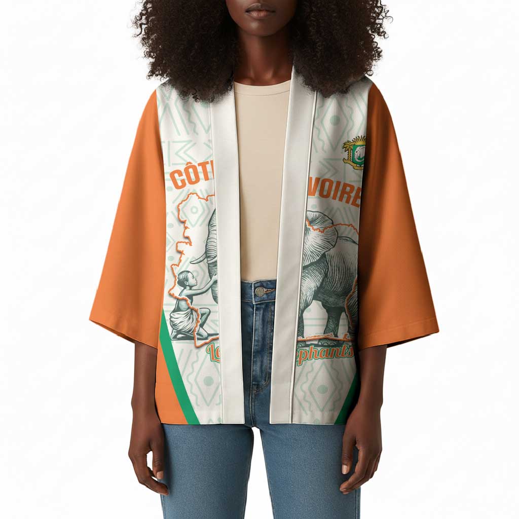 Custom Ivory Coast Football Kimono 2026 Cote d'Ivoire Les Elephants White Version - African Pride