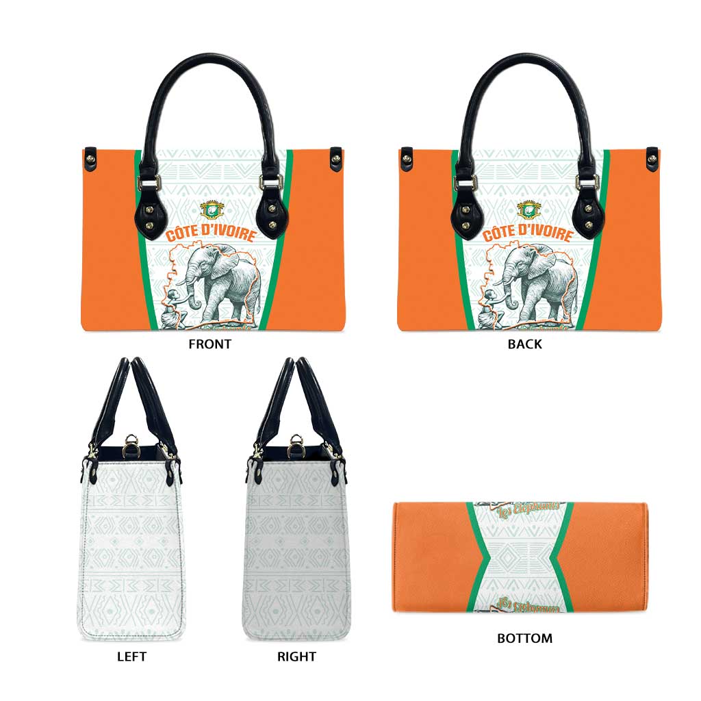 Ivory Coast Football Leather Bag 2026 Cote d'Ivoire Les Elephants White Version - African Pride