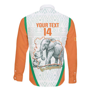 Custom Ivory Coast Football Long Sleeve Button Shirt 2026 Cote d'Ivoire Les Elephants White Version - African Pride