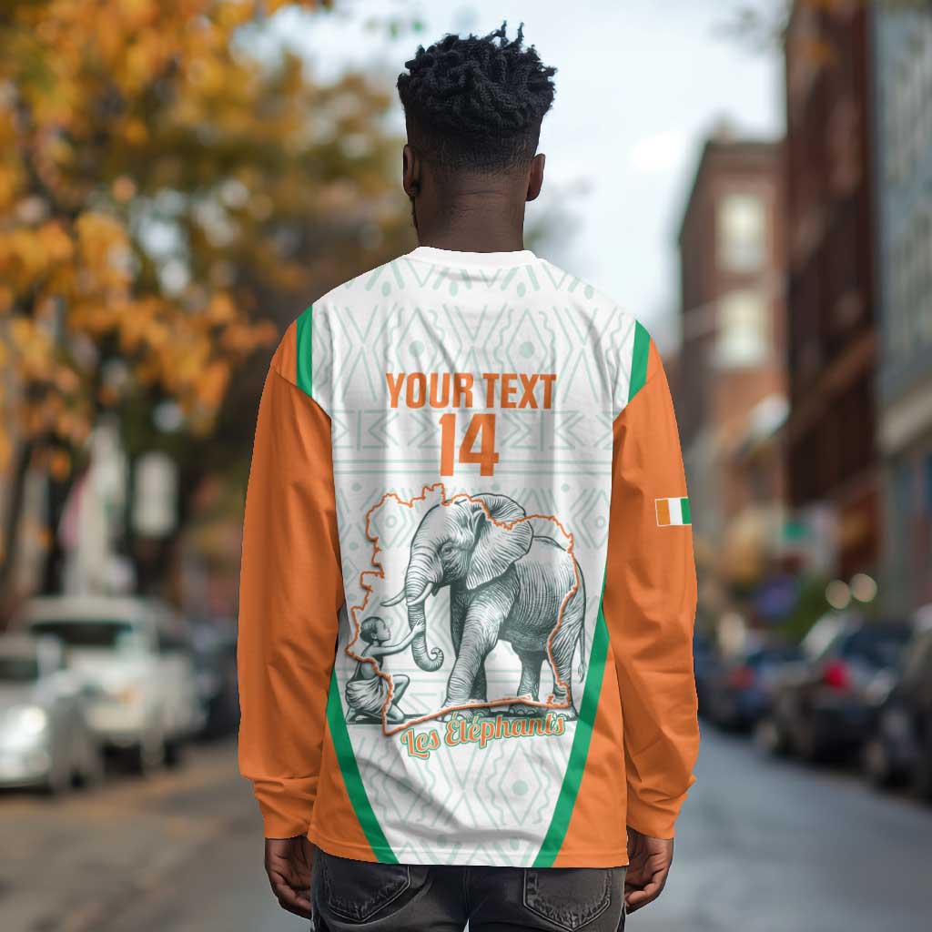 Custom Ivory Coast Football Long Sleeve Shirt 2026 Cote d'Ivoire Les Elephants White Version - African Pride