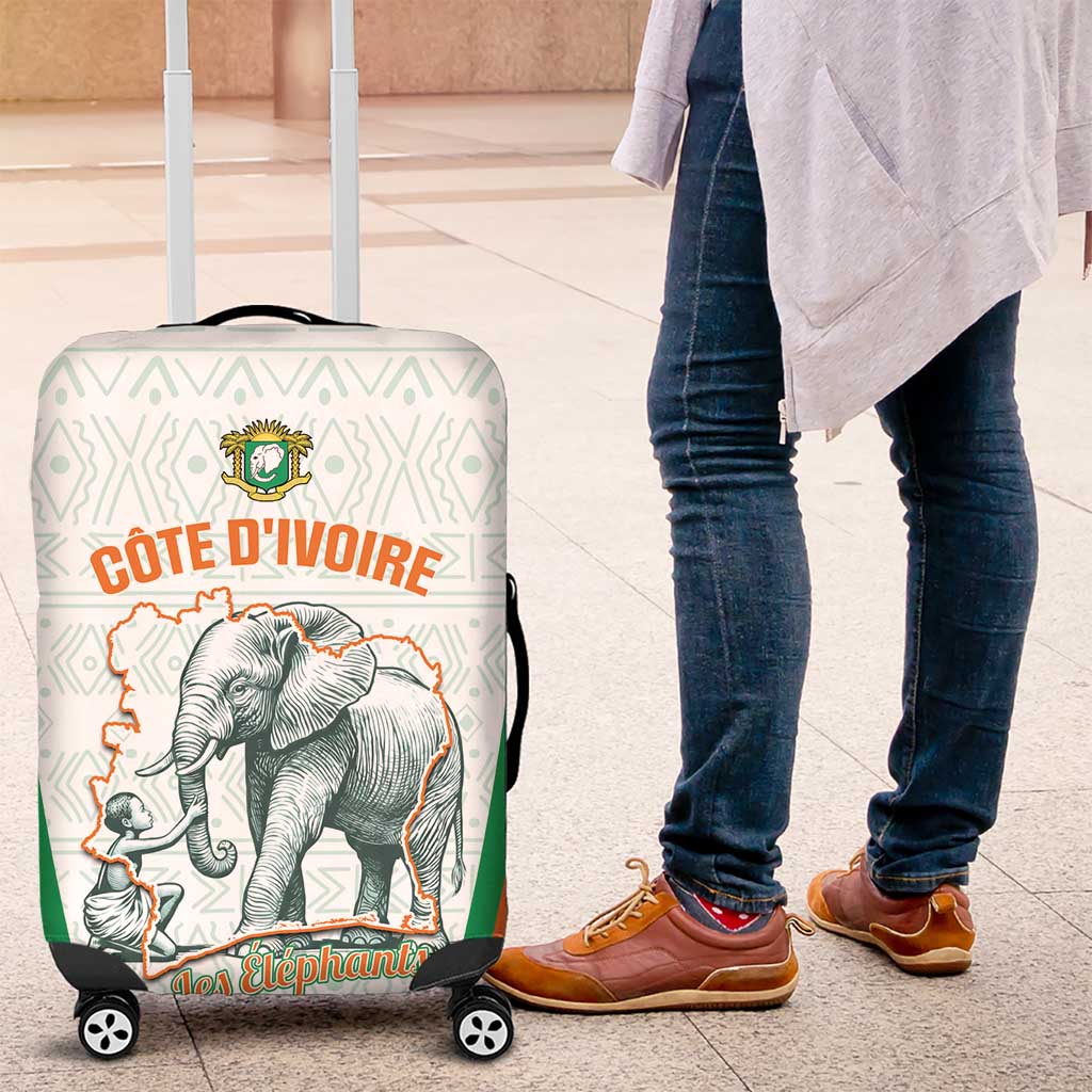 Ivory Coast Football Luggage Cover 2026 Cote d'Ivoire Les Elephants White Version - African Pride