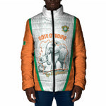Custom Ivory Coast Football Padded Jacket 2026 Cote d'Ivoire Les Elephants White Version - African Pride