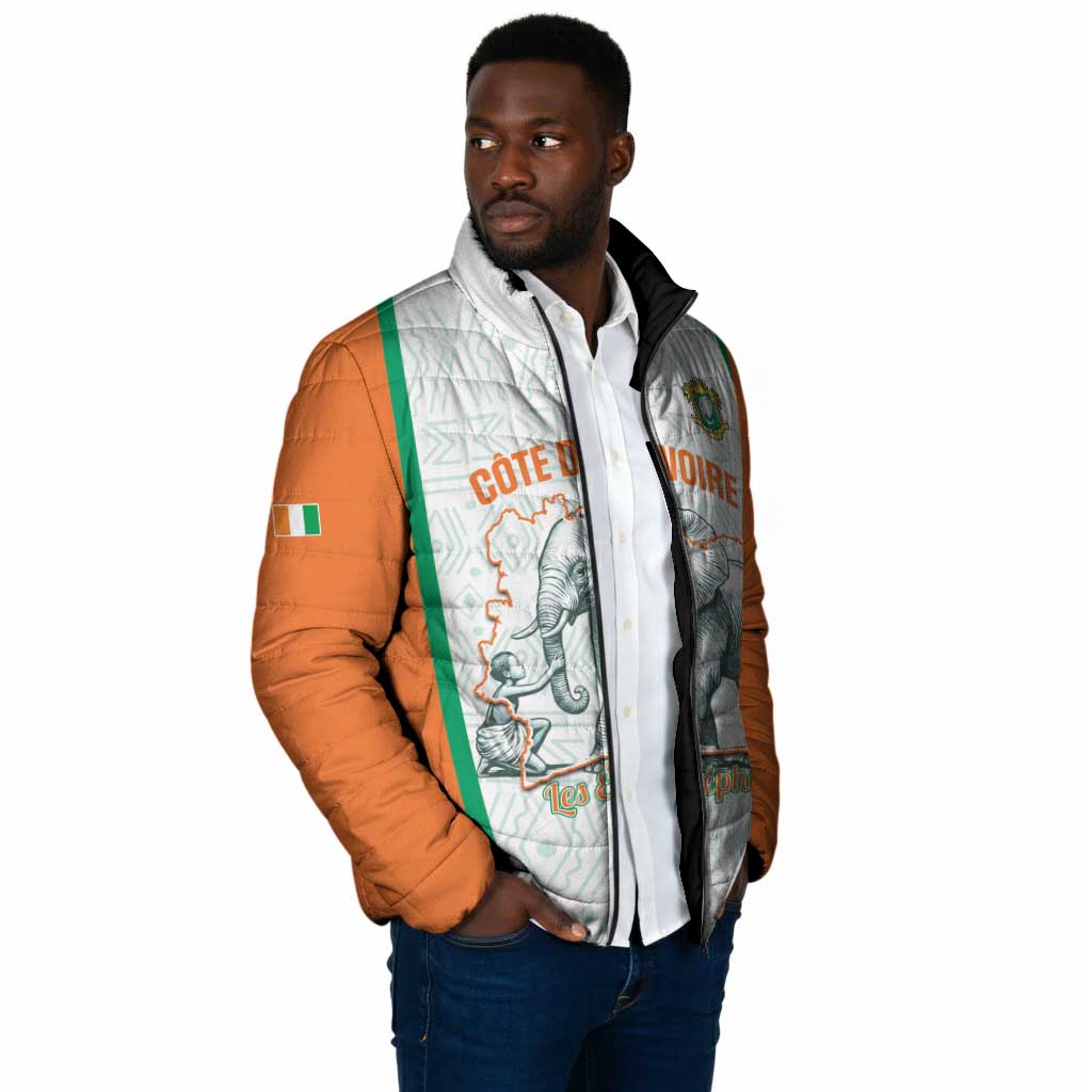 Custom Ivory Coast Football Padded Jacket 2026 Cote d'Ivoire Les Elephants White Version - African Pride