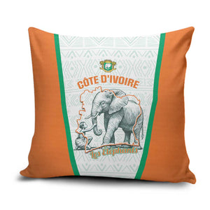 Ivory Coast Football Pillow Cover 2026 Cote d'Ivoire Les Elephants White Version - African Pride