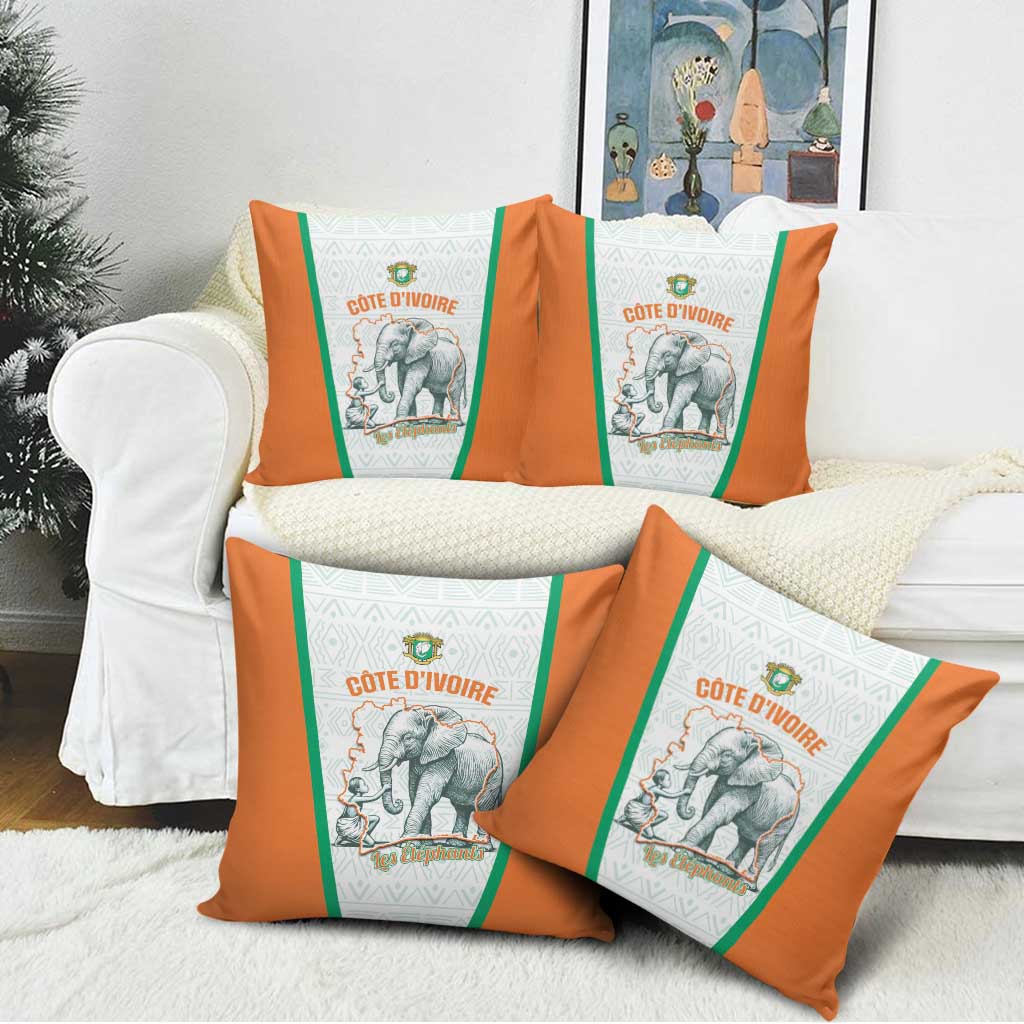 Ivory Coast Football Pillow Cover 2026 Cote d'Ivoire Les Elephants White Version - African Pride