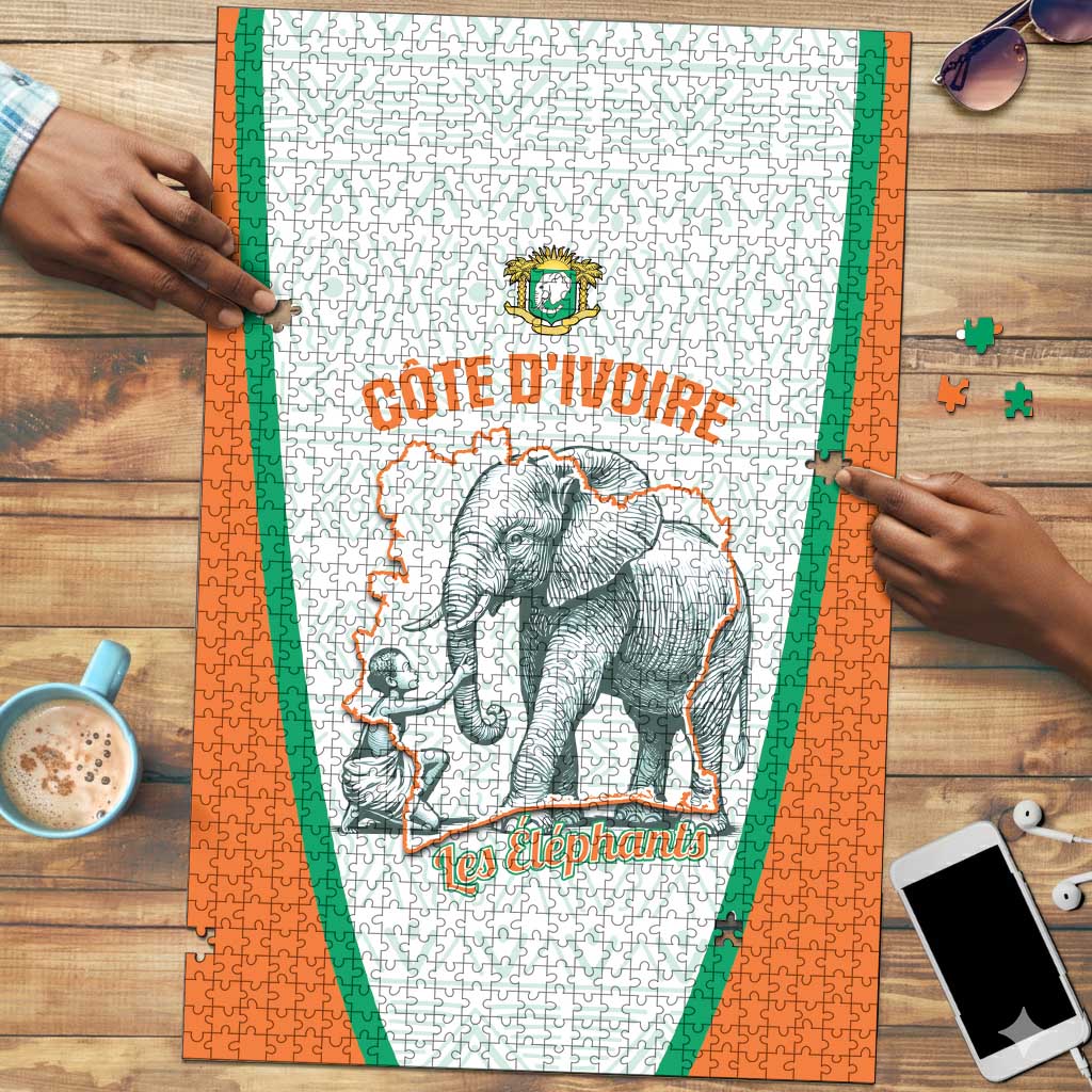 Ivory Coast Football Puzzle 2026 Cote d'Ivoire Les Elephants White Version - African Pride