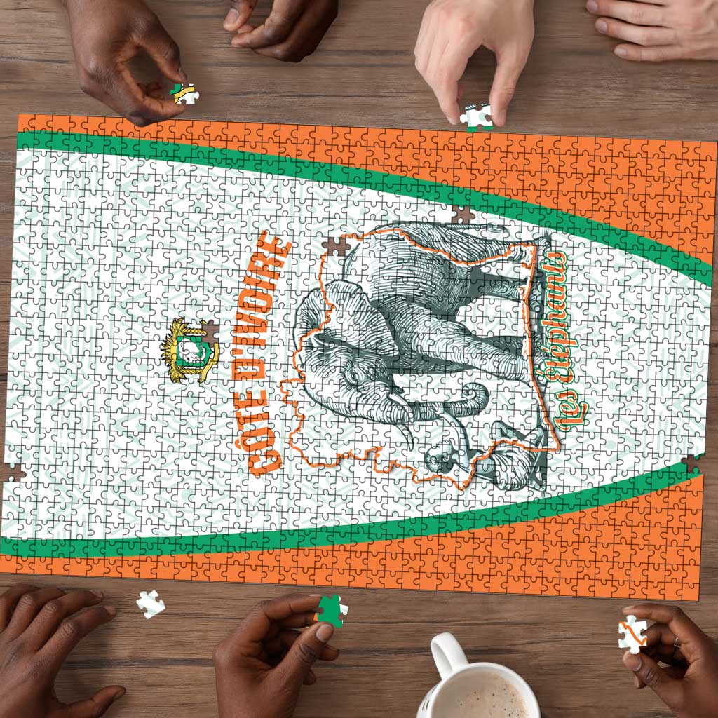 Ivory Coast Football Puzzle 2026 Cote d'Ivoire Les Elephants White Version - African Pride