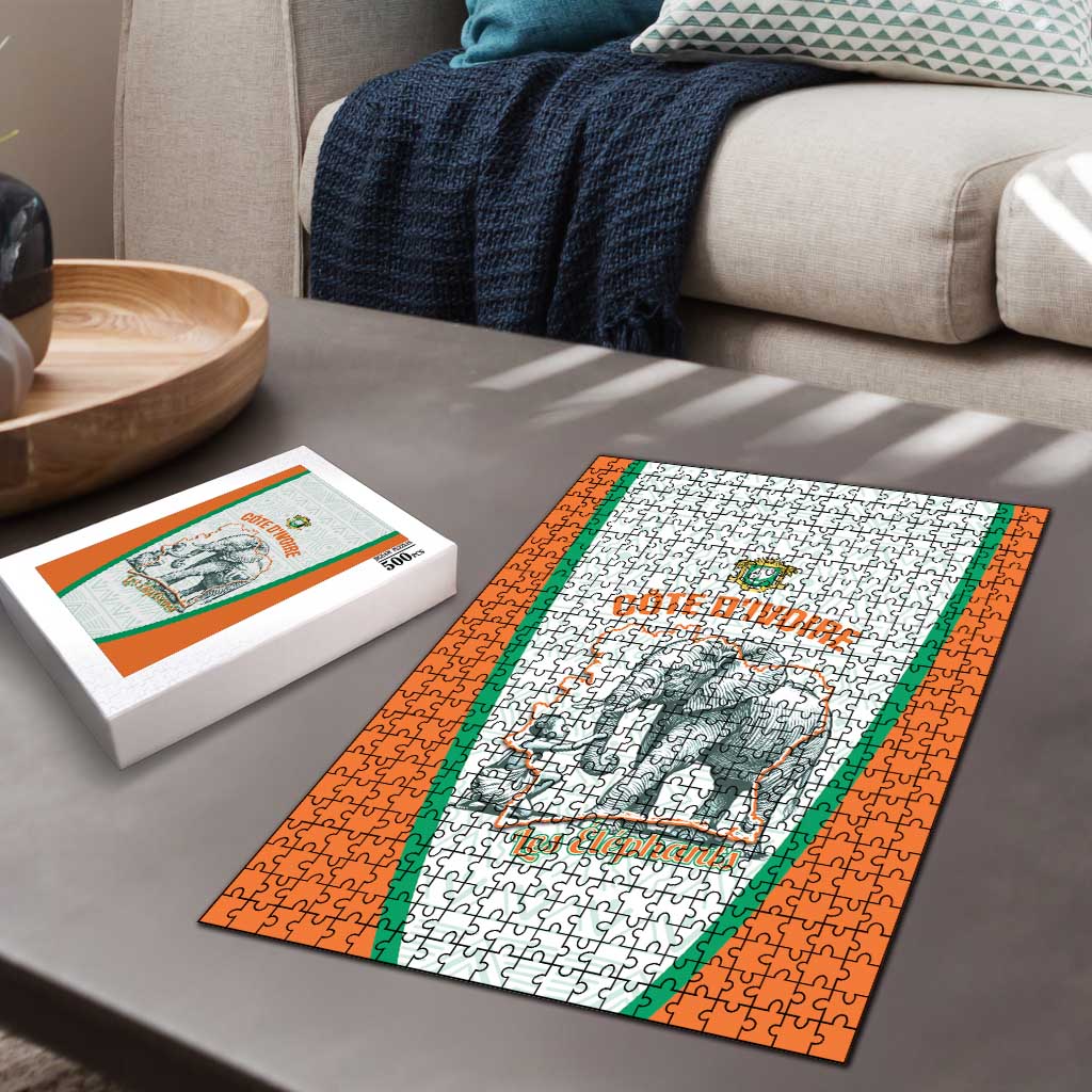 Ivory Coast Football Puzzle 2026 Cote d'Ivoire Les Elephants White Version - African Pride