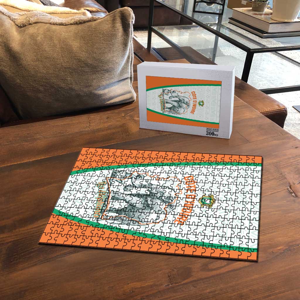 Ivory Coast Football Puzzle 2026 Cote d'Ivoire Les Elephants White Version - African Pride