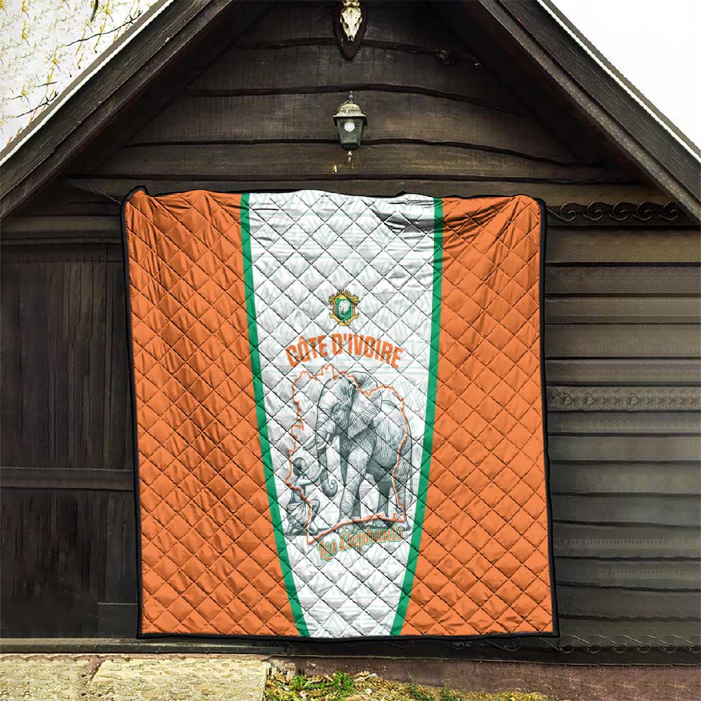 Ivory Coast Football Quilt 2026 Cote d'Ivoire Les Elephants White Version - African Pride