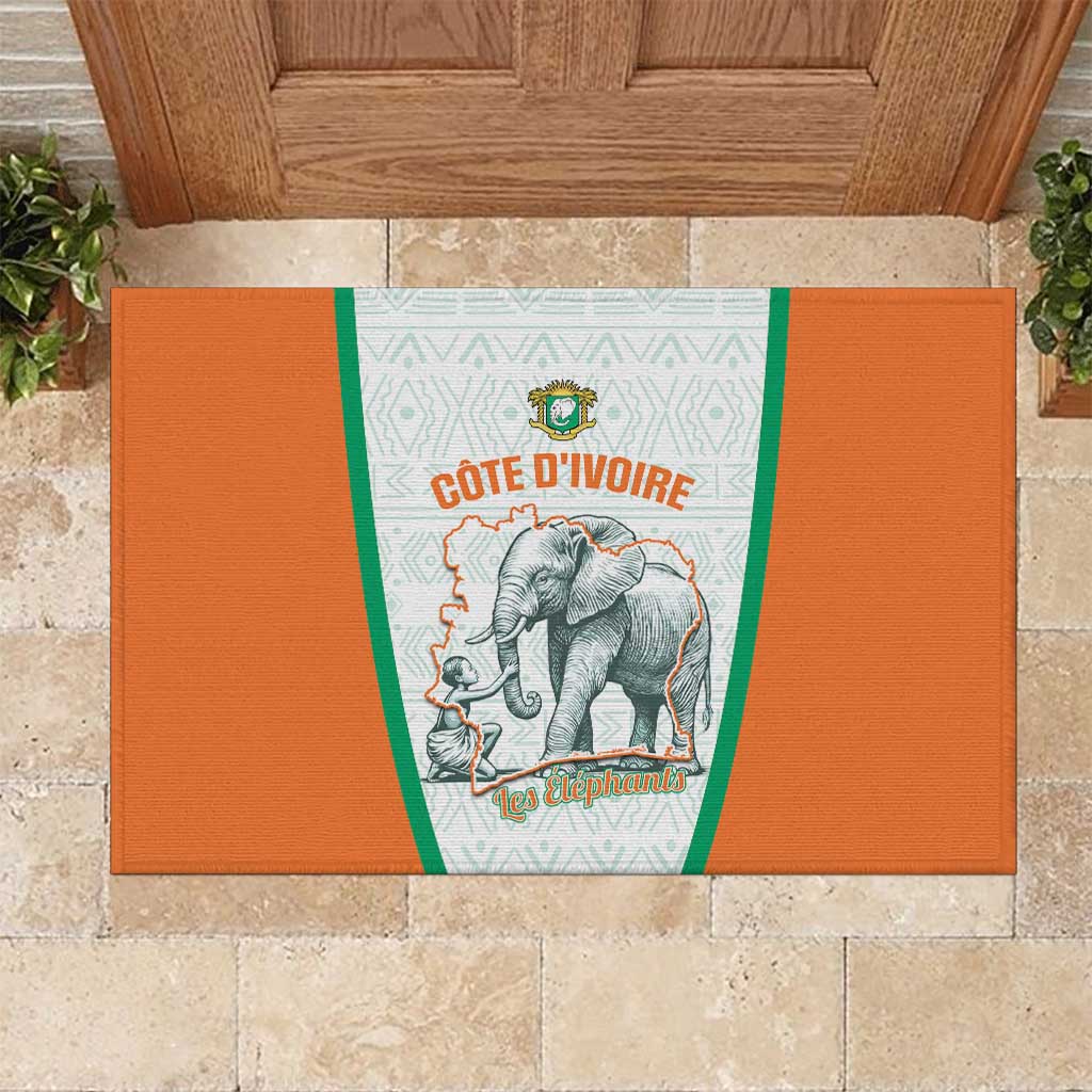 Ivory Coast Football Rubber Doormat 2026 Cote d'Ivoire Les Elephants White Version - African Pride