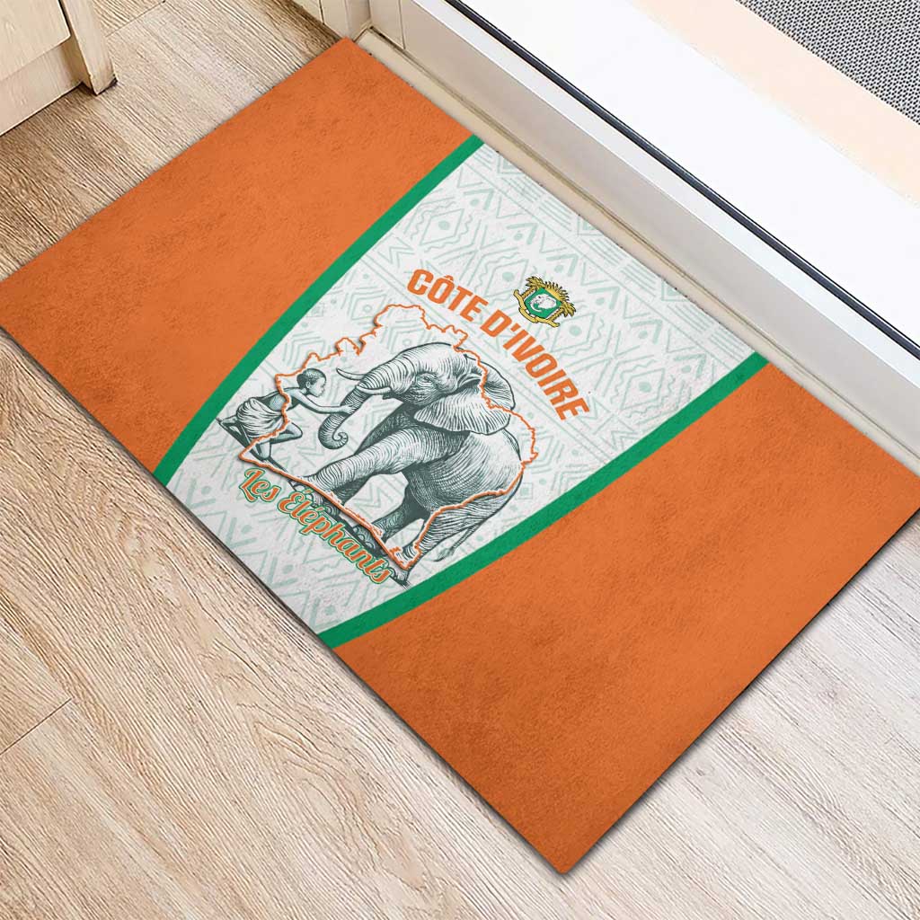 Ivory Coast Football Rubber Doormat 2026 Cote d'Ivoire Les Elephants White Version - African Pride